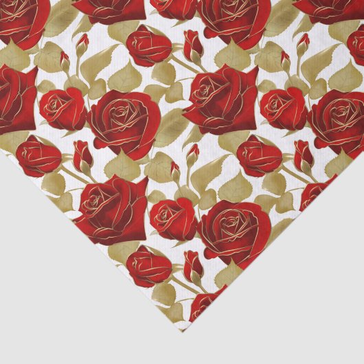 Papier Mousseline Rose Rouge Et Or (Détail)