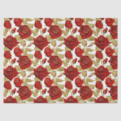 Papier Mousseline Rose Rouge Et Or (Recto)