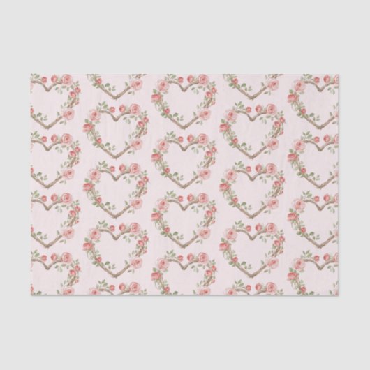 Papier Mousseline Rose rouge romantique rose rose florale mariage co (Recto)