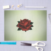 Papier Mousseline Rose rouge vert gothique (Artisanat)