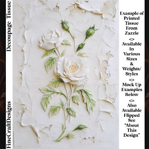 Papier Mousseline Rose sculptée élégante Cottagecore FN4L Découpage