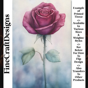 Papier Mousseline Rose Simple Rose Magenta Rose, Aquarelle BR3 Décou