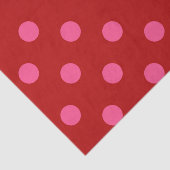 Papier Mousseline Rose sur rouge Pois Motif design (Détail)