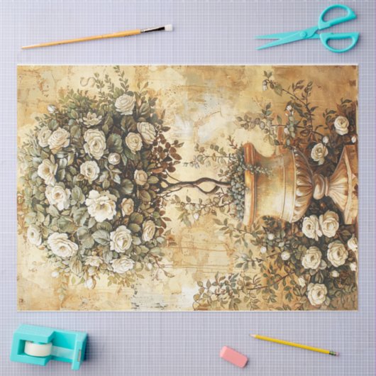 Papier Mousseline Rose Topiary (Artisanat)