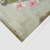 Papier Mousseline Rose Traînantes Roses roses et oiseaux Découpage (Détail)