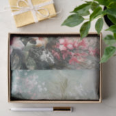 Papier Mousseline Rose Tropical Blanc Hibiscus Floral Amour  (Cadeau)