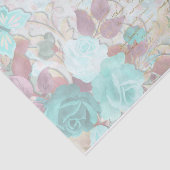 Papier Mousseline Rose Turquoise vintage papier découpage (Détail)