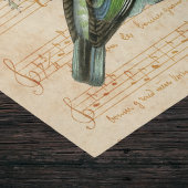 Papier Mousseline Rose vert Musical Oiseau Papillon Rose Ephemera
