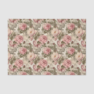 Papier Mousseline Rose victorien Ephémère Florale Découpage