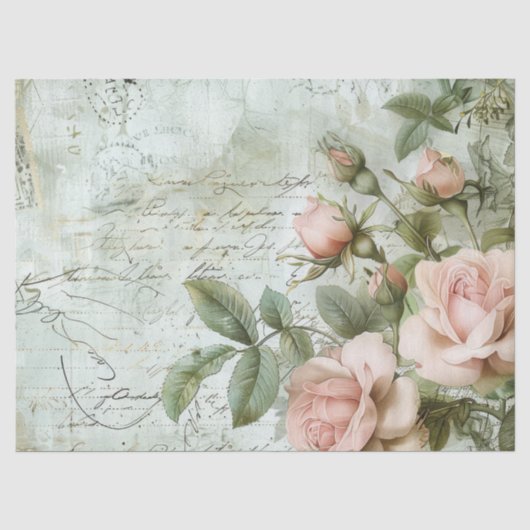 Papier Mousseline Rose vintage (Recto)