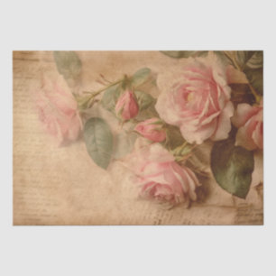 Papier Mousseline Rose vintage Aquarelle Rose Rose Découpage