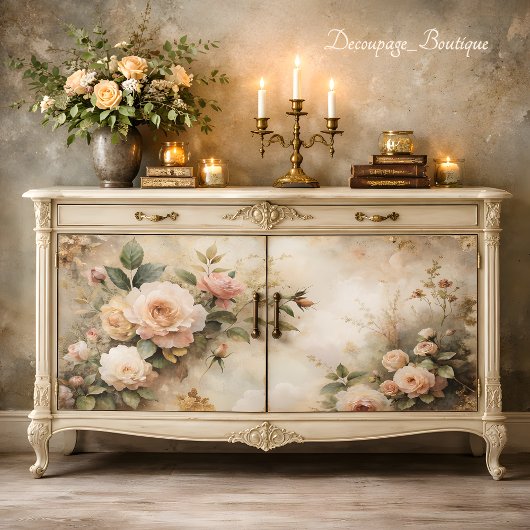 Papier Mousseline Rose vintage Dream Decoupage