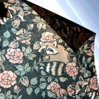 Papier Mousseline Rose vintage Dusty Raccoons Motif