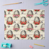 Papier Mousseline Rose Vintage et découpage de ruche (Artisanat)