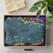 Papier Mousseline Rose, violet et Parties scintillant Turquoise Peac (Cadeau)