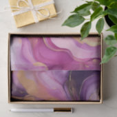 Papier Mousseline Rose violet moderne et or (Cadeau)