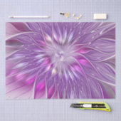 Papier Mousseline Rose violet passion Fleur Art Abstrait Fractal (Artisanat)