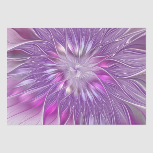 Papier Mousseline Rose violet passion Fleur Art Abstrait Fractal (Recto)
