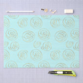 Papier Mousseline roses à la menthe et à l'or (Artisanat)