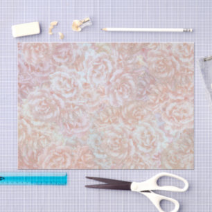 Papier Mousseline Roses anciennes en crème - motif floral