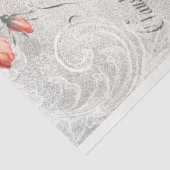 Papier Mousseline Roses anciens, manuscrits gravés et découpage de s (Détail)