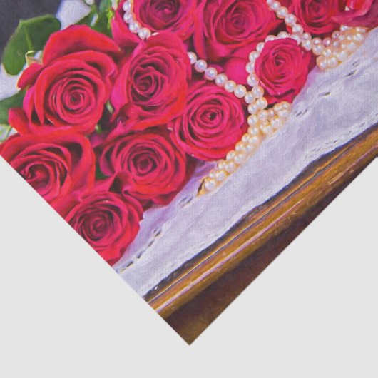 Papier Mousseline Roses Aux Perles Et Mascarade (Détail)