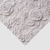 Papier Mousseline Roses blanches romantiques Faux Mariage en cuir (Détail)