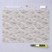 Papier Mousseline Roses blanches romantiques Faux Mariage en cuir (Artisanat)