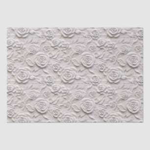 Papier Mousseline Roses blanches romantiques Faux Mariage en cuir