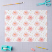 Papier Mousseline Roses d'aquarelle de rose de confettis d'or (Artisanat)