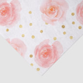 Papier Mousseline Roses d'aquarelle de rose de confettis d'or (Détail)