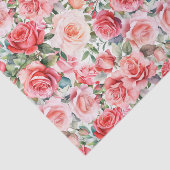 Papier Mousseline Roses d'aquarelle rose romantique (Détail)