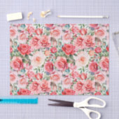 Papier Mousseline Roses d'aquarelle rose romantique (Artisanat)