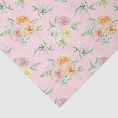 Papier Mousseline Roses d'aquarelle sur rose (Détail)