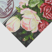 Papier Mousseline Roses de 1899 Antique Print Tissue Paper (Détail)
