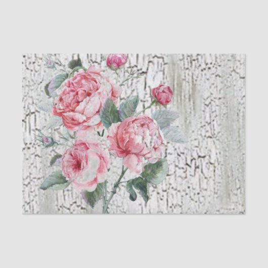 Papier Mousseline Roses de craquement et de cru (Recto)