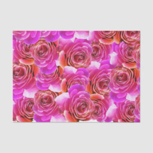 Papier Mousseline Roses de dégradé rose à rouge