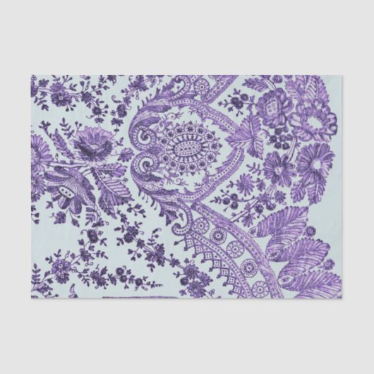 Papier Mousseline Roses de dentelle violette (Recto)