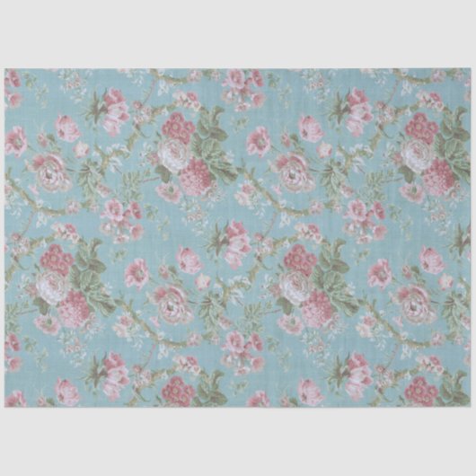 Papier Mousseline Roses de ferme rose sur Arrière - plan bleu (Recto)