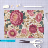 Papier Mousseline Roses de jardin opulent (Artisanat)