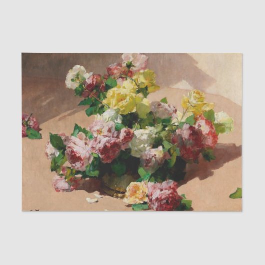 Papier Mousseline Roses, Découpage (Recto)