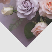 Papier Mousseline Roses Délicats Rose Blanc Et Violet (Détail)