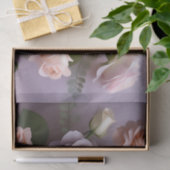 Papier Mousseline Roses Délicats Rose Blanc Et Violet (Cadeau)