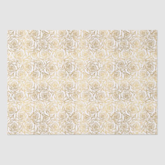 Papier Mousseline Roses d'or de Faux (Recto)