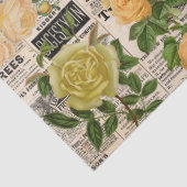 Papier Mousseline Roses d'orange et d'olive sur papier journal Vinta (Détail)