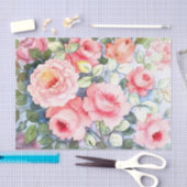 Papier Mousseline Roses en fleurs (Artisanat)