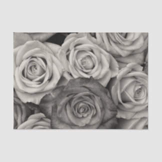 Papier Mousseline Roses en page Découpage noir et blanc