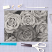 Papier Mousseline Roses en page Découpage noir et blanc (Artisanat)