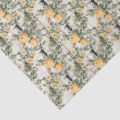 Papier Mousseline Roses et abeilles jaunes vintages (Détail)