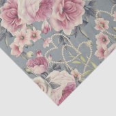 Papier Mousseline Roses et coeurs assez roses de perle (Détail)